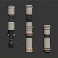 Industrial Metal Pipe Fittings With Silver Black Components And Threaded Connections