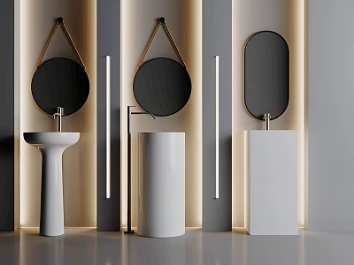 Elegant Modern Bathroom Vanity And Mirror Designs With Sleek Styles 3d model