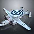 Advanced Military Space Surveillance Aircraft With Spiral Radar System And Propellers
