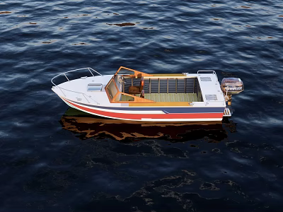 Small Speedboat Fishing Boat 3d model Small Speedboat Fishing Boat 3d model
