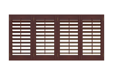 Modern blinds solid wood louver casement window 3d model