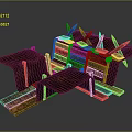 Detailed Rustic Wooden Structure Featuring Spiked Edges And Layered Platforms
