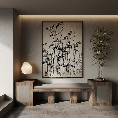 New Chinese Plant Painting Decorative Painting 3d model