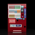 Red Coca Cola Vending Machine As Daily Electrical Appliance With Assorted Beverage Bottles