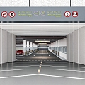 Underground garage, air defense door, underground parking plant entrance car 3d model