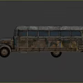 Vintage Rusty Bus Model With Weathered Metal Exterior And Classic Design