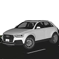 White SUV With Modern Exterior Design And Black Wheels On Road