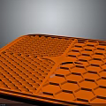 Vibrant Orange Silicone Kitchen Mat with Textured Surface and Honeycomb Pattern for Heat Resistance
