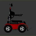 Red And Black Electric Wheelchair With Modern Design And Four Wheels