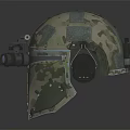 Military Tactical Camouflage Helmet Featuring Binoculars And Protective Earmuffs