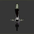 Off Road Motorcycle With 235 Number Pink Rims White Black Body And Green Accents