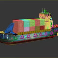 3D Rendered Cargo Ship With Colorful Containers And Unique Design