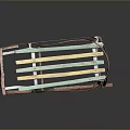 Vintage Sled With Retro Design Rustic Metal Frame And Colorful Wooden Slats