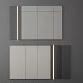 Modern Background Wall Design With Mirror Panels And LED Lighting Strips 3d model