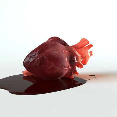 Anatomical Heart Model Medical Device for Medical Education and Training with Realistic Bloodstain 3d model
