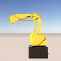 Industrial Equipment Yellow Robot Arm With Black Base And Mechanical Structure Design