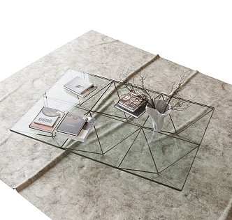 glass coffee table 3d model