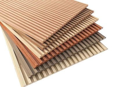 Wooden Decorative Wall Panels For Interior Design With Striped Textures And Natural Colors 3d model