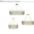 Elegant Leaf Shaped Glass Pendant Lights With Golden Hanging Chains For Home Decor