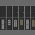 Black Doors With Various Designs Glass Panels And Different Styles 3d model