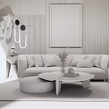 Modern sofa coffee table combination 3d model