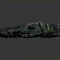 Detailed 3D Mountain Terrain Model With Lush Green Vegetation And Winding Paths