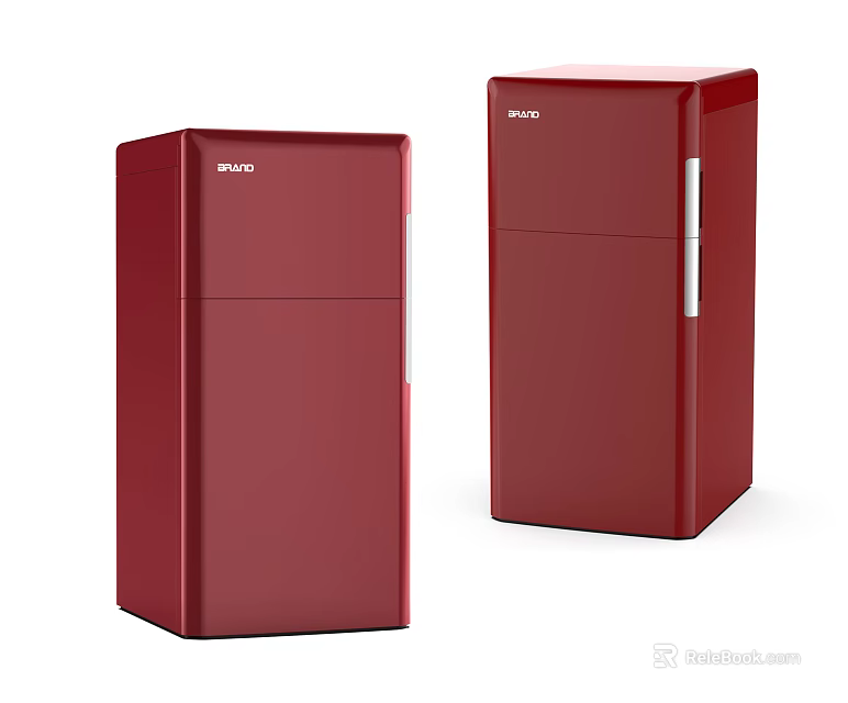 Beko Red Refrigerators With Sleek Design And Modern Styling Features 3d model 