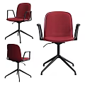 Comfortable Office Chairs In Various Colors With Armrests And Wheels Design 3d model