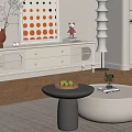 Modern Living Room With White TV Stand Coffee Tables And Decorative Elements