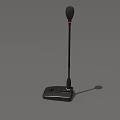 Professional Black Desktop Computer Microphone With Adjustable Stand For PC Recording 3d model