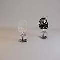 Modern White and Black Bar Stools with Perforated Design and Metal Base 3d model