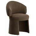 Modern Dark Brown Accent Chair In Velvet Fabric With Rounded Armrests And Plush Seat