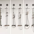 Modern Shower Head Collection Different Styles And Color Options On 3d model