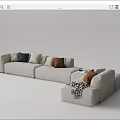 Modern corner sofa multiplayer sofa 3d model