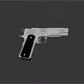 Silver Semi Automatic Pistol With Black Textured Grip And Modern Metal Design