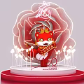 Photo Spot Featuring Illuminated Rose Red Dragon Cartoon Fox And Golden Decor