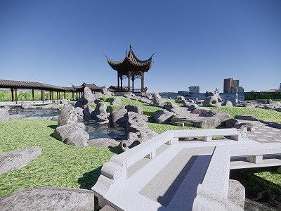 Chinese Garden Landscape Courtyard Landscape 3d model