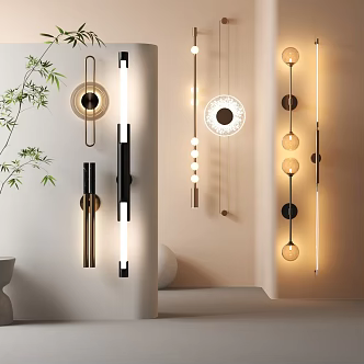 Modern metal wall lamp 3d model