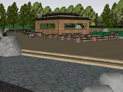 Modern Landscape Folk Resort Architecture Landscape Planning 3d model