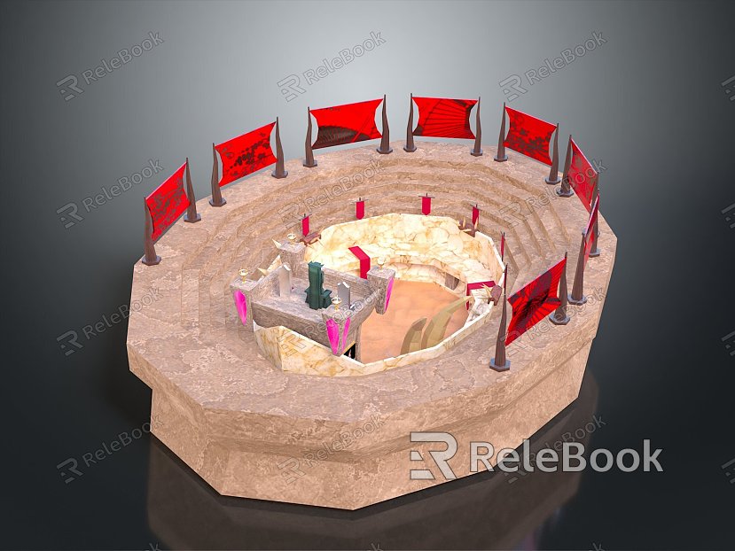 Altar Altar Temple Shrine Hero Altar Cartoon Building Outdoor Items Realistic model