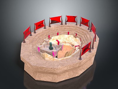 Altar Temple Shrine Hero Altar Cartoon Building Outdoor Items Realistic 3d model