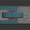 Vintage Turquoise Commercial Weighing Scale With Rusted Double Tray Design