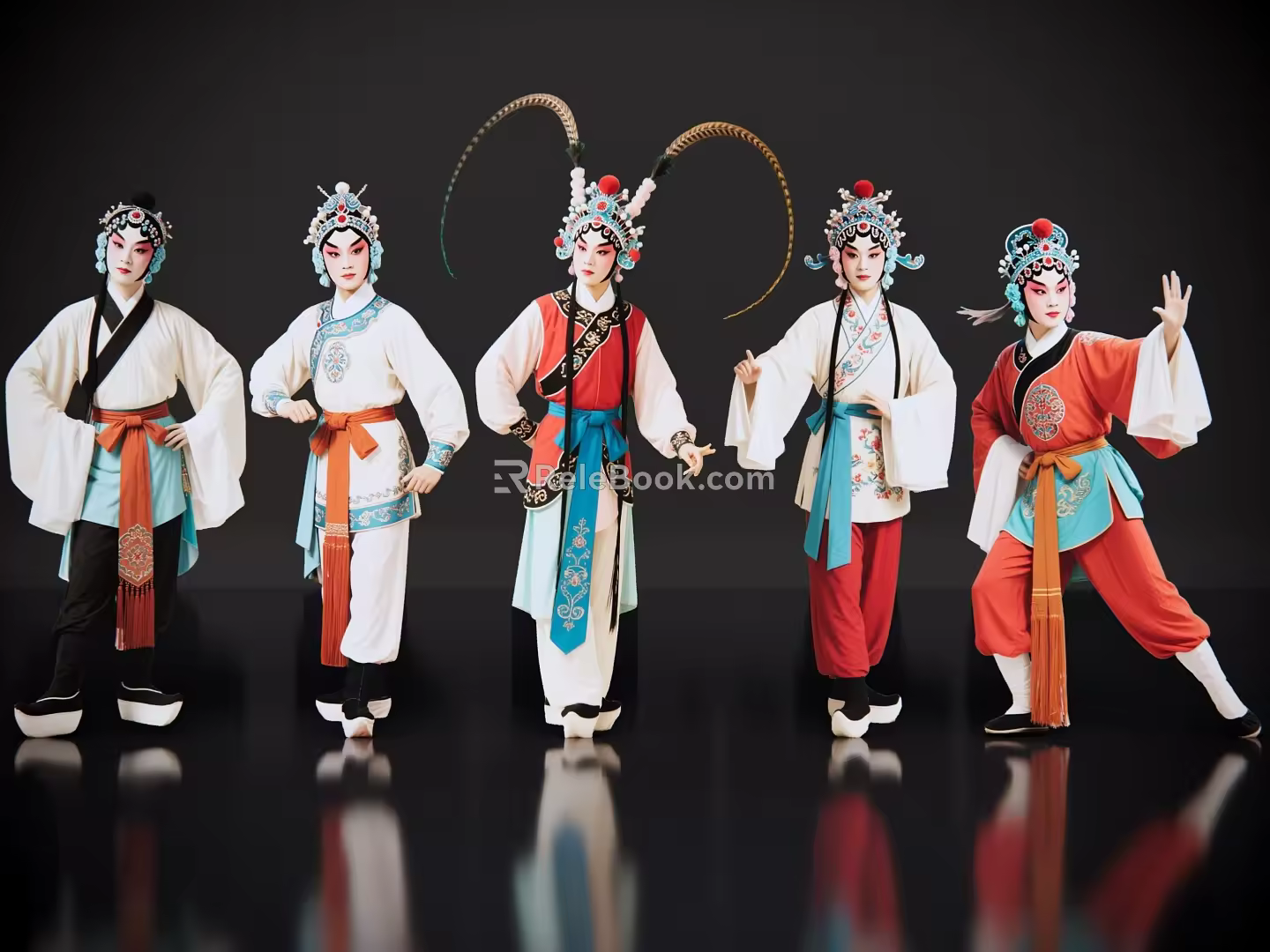 2D Peking Opera Characters Sheng Dan Jing Mo Chou Wu Dan Drama Characters Local Drama 3d model