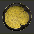 Household Decorative Bowl With Dark Brown Exterior And Yellow Textured Interior