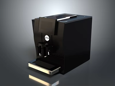Modern Black Coffee Machine With Sleek Design And Metal Components For Home Use 3d model