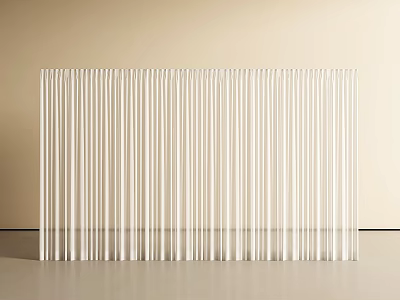 White Vertical Striped Curtain Design For Modern Interior Decoration 3d model
