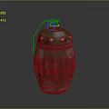 Vintage Military Hand Grenade With Metal Body Textured Surface And Pull Ring