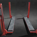Red Heavy Duty Column Type Car Lift With Stable Platform Structure 3d model