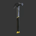 Claw Hammer Hardware Tool With Ergonomic Rubber Grip And Yellow Accent Design 3d model
