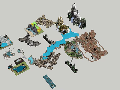Creative Garden Ornaments Featuring Rock Formations Water Features And Small Landscape Designs 3d model